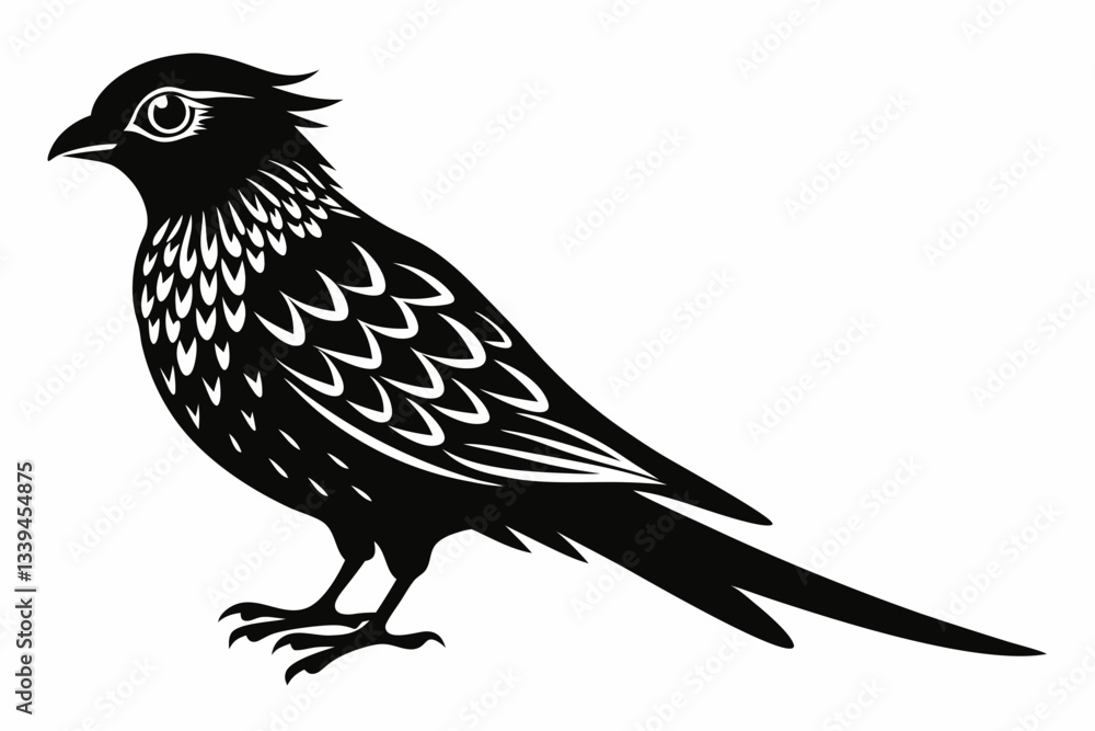 Obraz premium ein kuckuck line art silhouette vector illustration