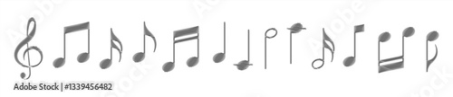 Music notes icon set, Music notes symbol, vector stock illustration 10 eps.