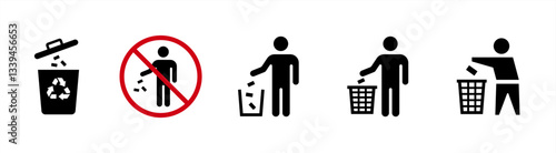 trash can icon logo vector illustration design, vector stock.
