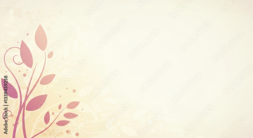Obraz premium Abstract concept of spring growth, flowing lines forming delicate leaf shapes against a light, airy background, room for text