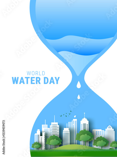 World Water Day creative concept. Water Day creative ads. water day design for banner, poster 3d illustration.