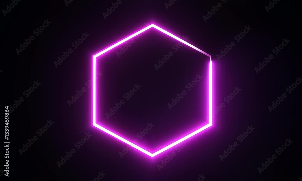 colorful neon light animation with hexagon frame shape, 4k resolution footage, generated ai colorful neon light animation with hexagon frame shape, 4k resolution footage, generated ai