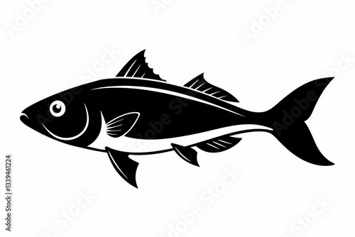 pan gash fish line art silhouette vector illustration