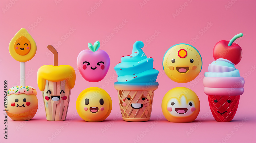 Obraz premium A set of custom-designed emojis for a brand