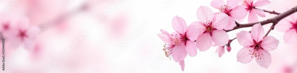 Delicate pink cherry blossoms, isolated on white background , branches, peaceful, cherry blossom Delicate pink cherry blossoms, isolated on white background , branches, peaceful, cherry blossom