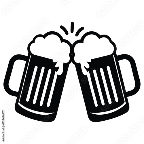 Beer Glass Vector Art Vintage Beer Festival Silhouette For Oktoberfest