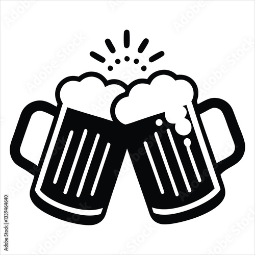 Beer Glass Vector Art Vintage Beer Festival Silhouette For Oktoberfest