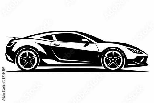 sport car front line art silhouette vector illustration