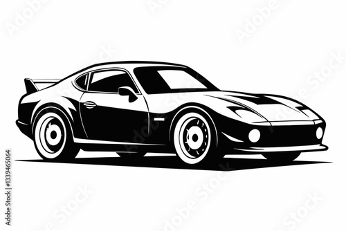 sport car front line art silhouette vector illustration