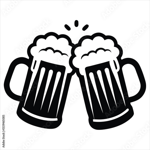 Beer Glass Vector Art Vintage Beer Festival Silhouette For Oktoberfest