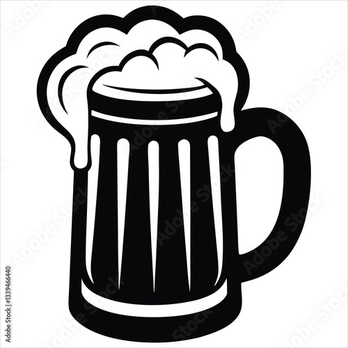 Beer Glass Vector Art Vintage Beer Festival Silhouette For Oktoberfest