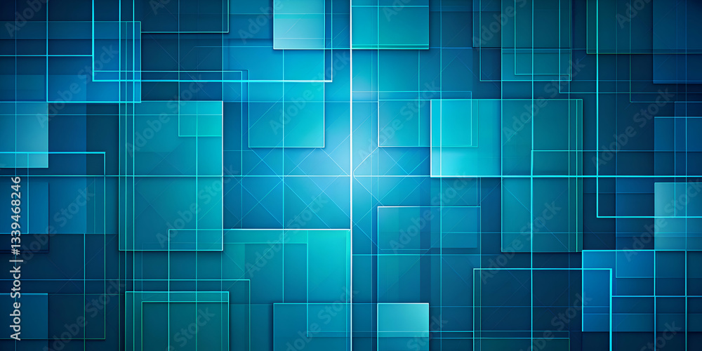 Abstract Geometric Blue Digital Art Background Abstract Geometric Blue Digital Art Background