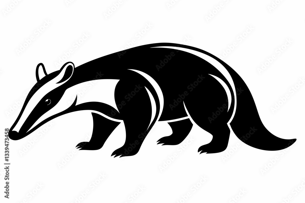 Fototapeta premium anteater line art silhouette vector illustration