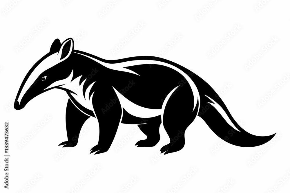Obraz premium anteater line art silhouette vector illustration