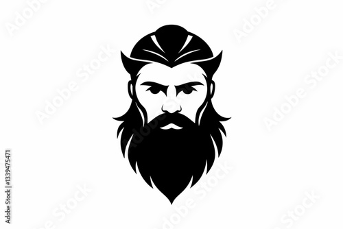 Free Download beard man logo line art silhouette vector illustration - GFXLoad