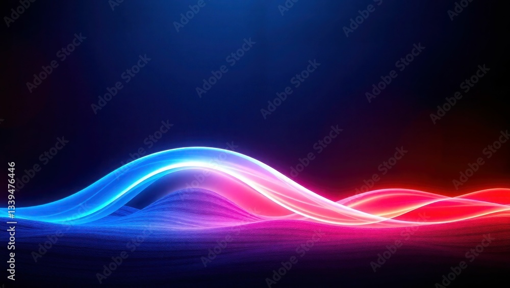 Fototapeta premium Abstract wave lines pattern dynamic colorful light flowing isolated on black background. concept of music, party, technology, modern. Abstract flowing wavy lines. Colorful dynamic wave