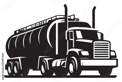Fuel Tanker Truck Silhouette Vector Illustration for Logistics Designs