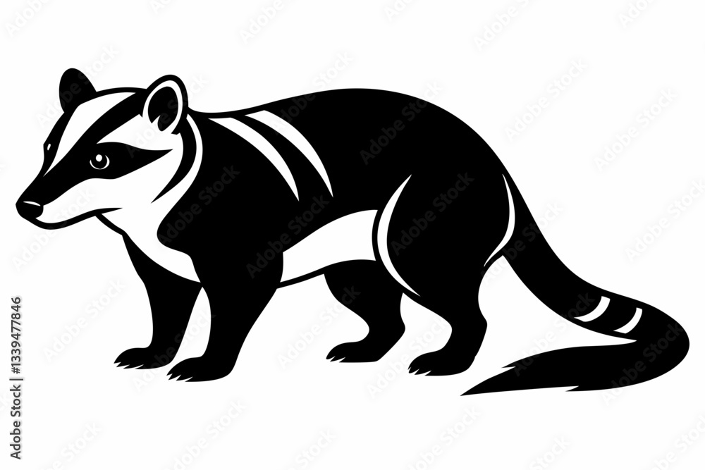 Fototapeta premium coati line art silhouette vector illustration