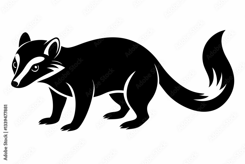Fototapeta premium coati line art silhouette vector illustration