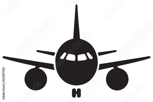 Commercial Airplane Vector Illustration Flying in the Sky for Transportation