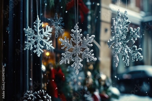 Snowflakes on window