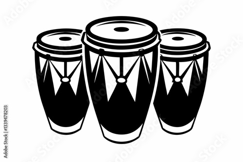 congas line art silhouette vector illustration