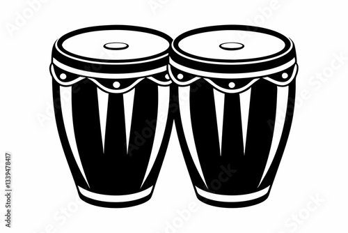 congas line art silhouette vector illustration