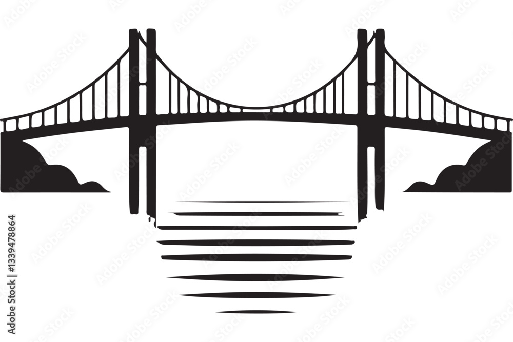 Obraz premium Iconic bridge construction engineering marvel architectural landmark illustration