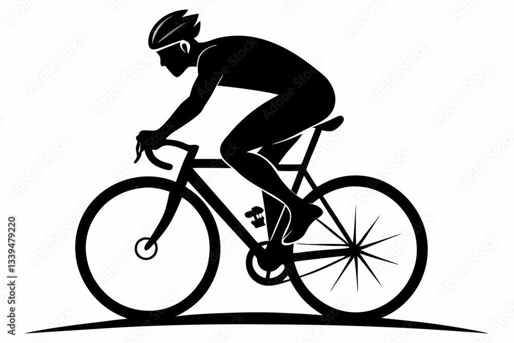 Obraz premium cyclist line art silhouette vector illustration
