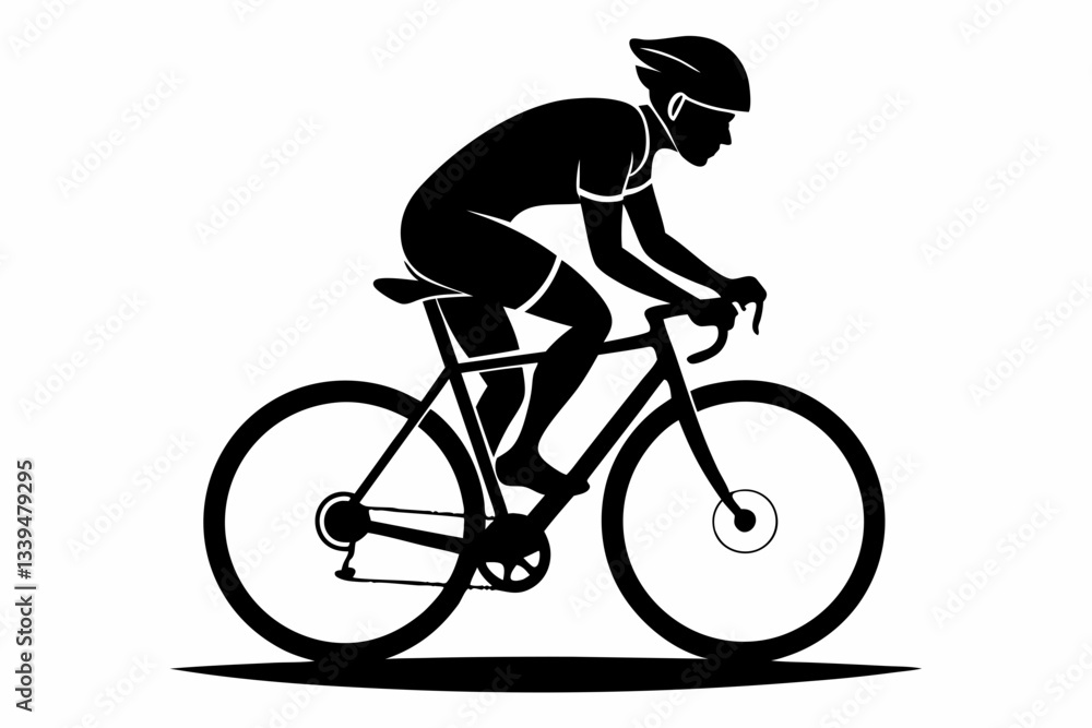 Obraz premium cyclist line art silhouette vector illustration