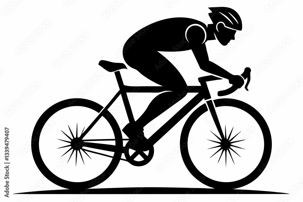 Naklejka premium cyclist line art silhouette vector illustration