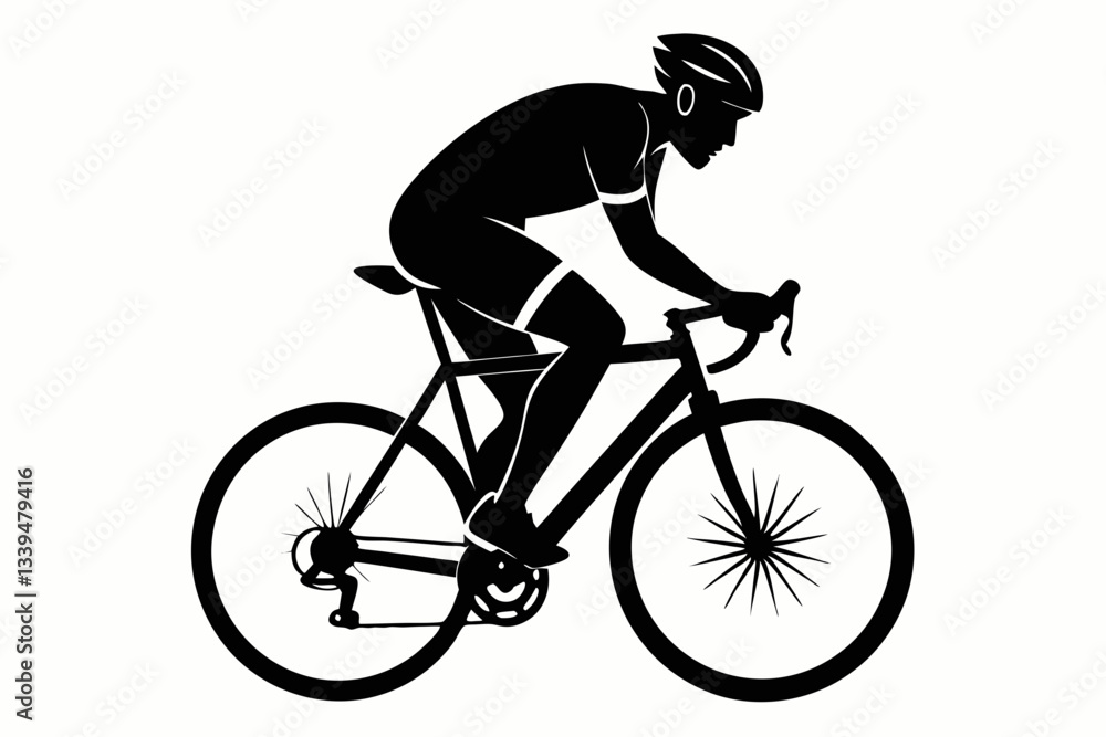 cyclist line art silhouette vector illustration cyclist line art silhouette vector illustration