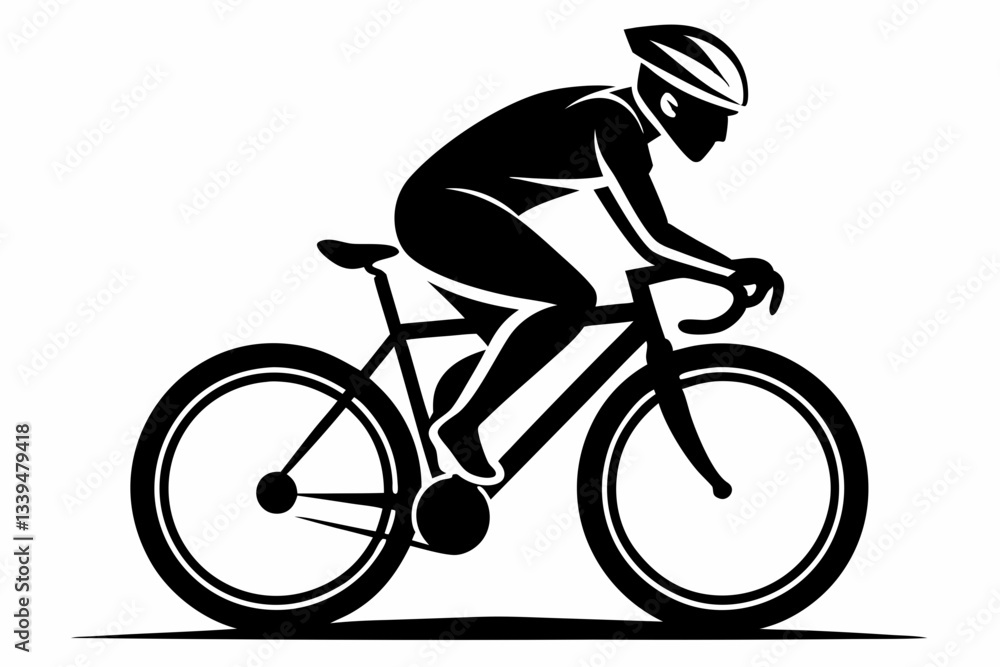 Obraz premium cyclist line art silhouette vector illustration