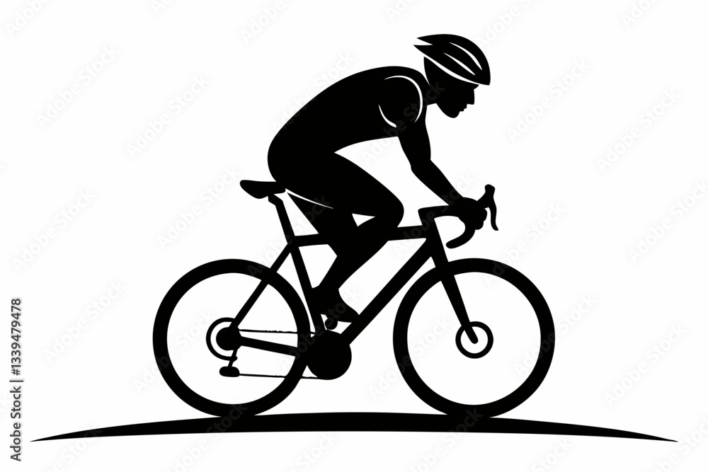 Obraz premium cyclist line art silhouette vector illustration