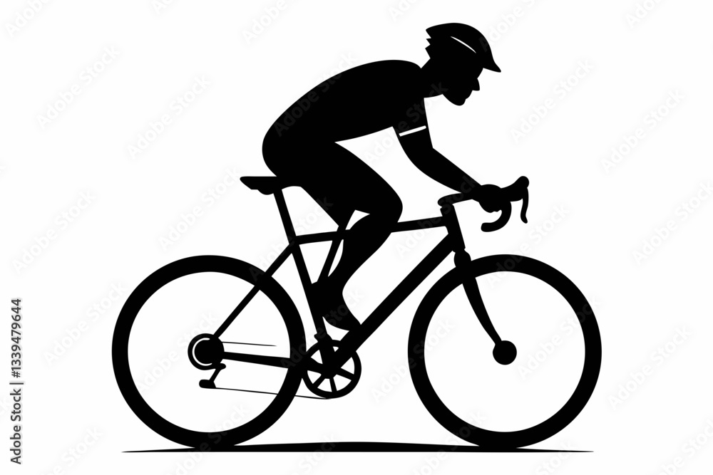 cyclist line art silhouette vector illustration cyclist line art silhouette vector illustration