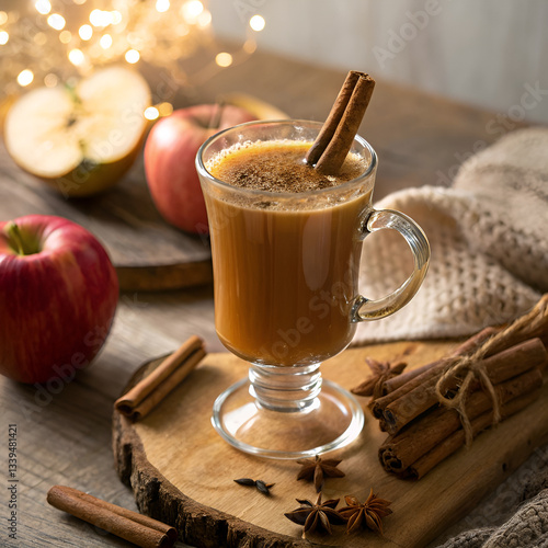 mulled wine with cinnamon sticks
