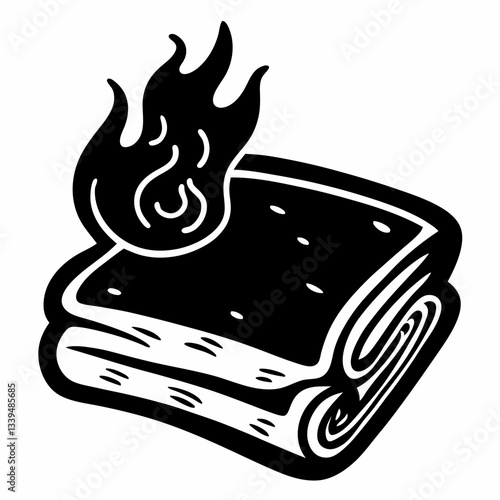 Burning Blanket  Illustration Symbol of Warmth and Danger