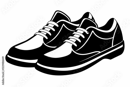 pair of shoes line art silhouette vector illustration