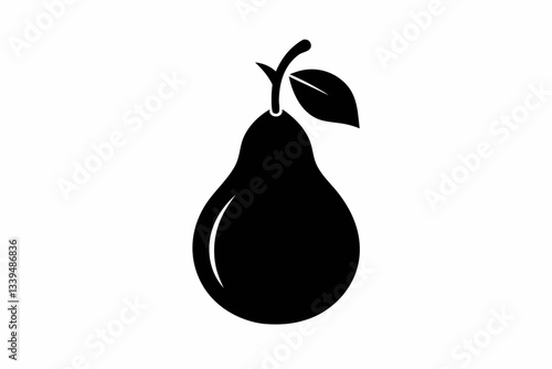 pear line art silhouette vector illustration
