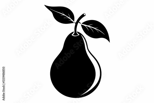 pear line art silhouette vector illustration