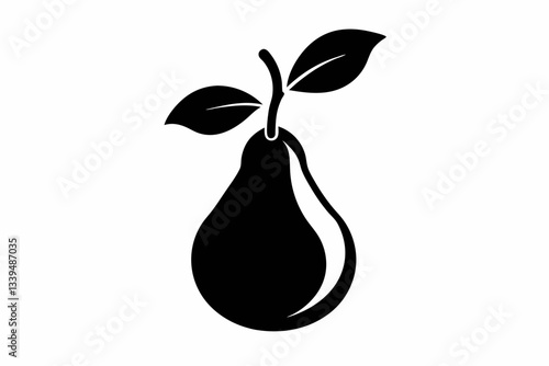 pear line art silhouette vector illustration