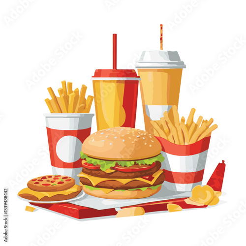 fastfood, fast, snack, food, meal, delicious, background, lunch, dinner, fat, american, burger, unhealthy, restaurant, meat, isolated, junk, menu, cheeseburger, tasty, set, hamburger, sandwich, cuisin