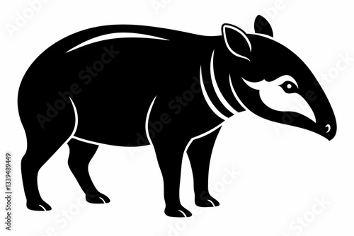 tapir line art silhouette vector illustration