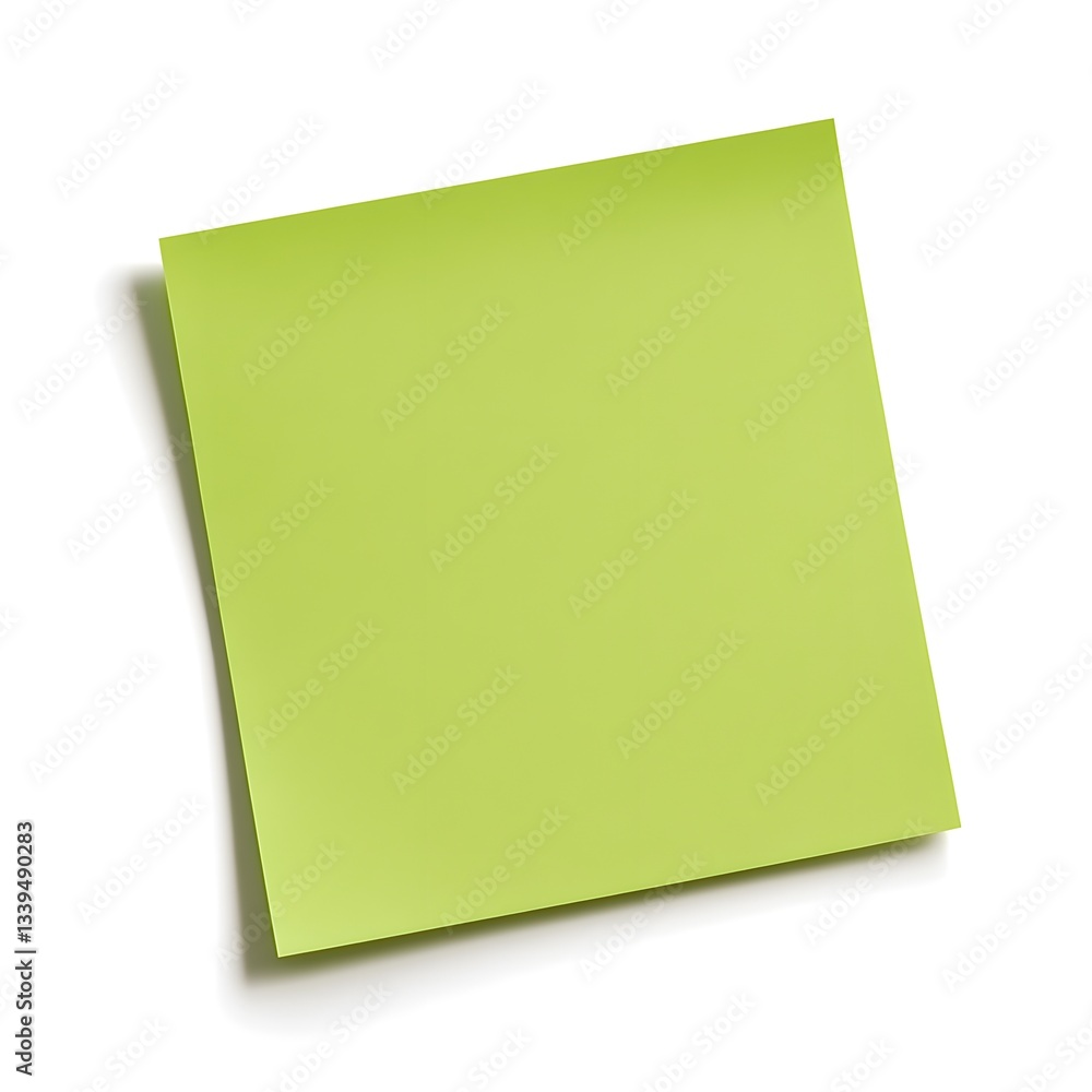 Bright Green Sticky Note on White Background for Office and School Use Bright Green Sticky Note on White Background for Office and School Use