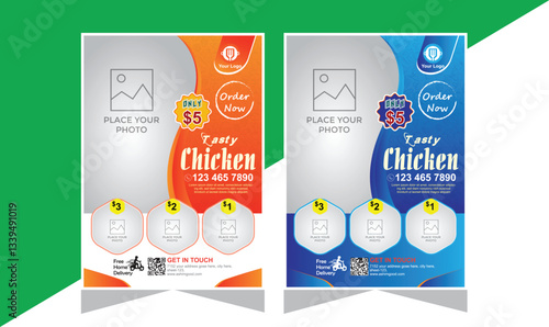 Fast food restaurant business marketing social media post or banner template design.