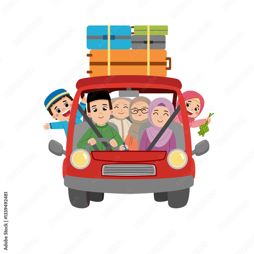 happy Muslim people celebrate Holy Month Ramadhan, Eid Mubarak greeting. happy Muslim people celebrate Holy Month Ramadhan, Eid Mubarak greeting.