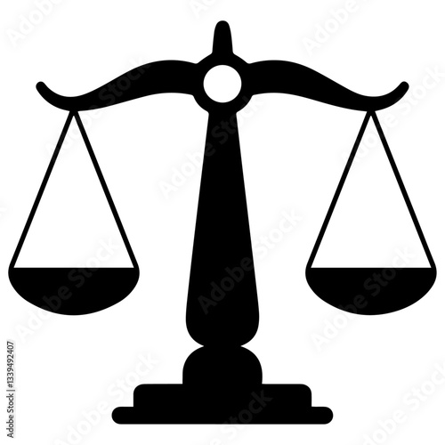 Black balance scale icon vector