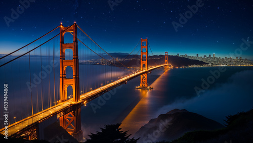 Golden Gate Bridge San Francisco America, night
