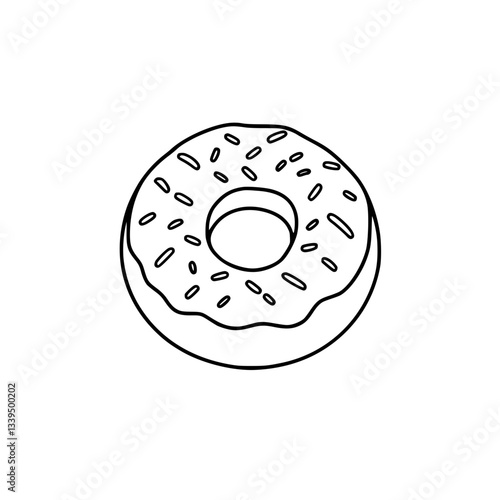 Delicious Donut Illustration with Sprinkles  Yummy Treat                                            