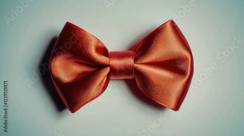 A luxurious red satin bow tied to perfection, placed against a clean white backdrop.